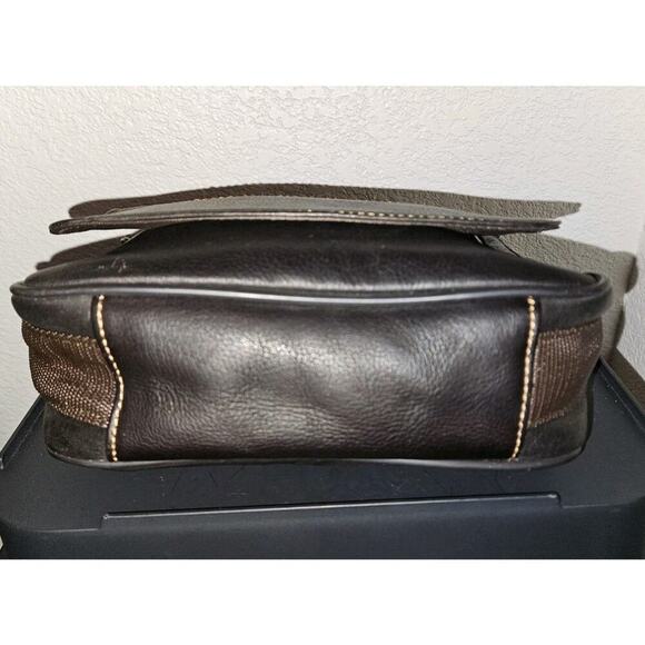 Wilsons Leather Shoulder Crossbody Brown Small Messenger Saddle Bag Travel Work - Picture 5 of 11